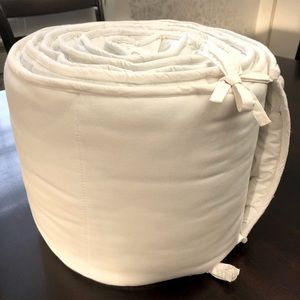 Pottery Barn Kids white crib bumper ric rac